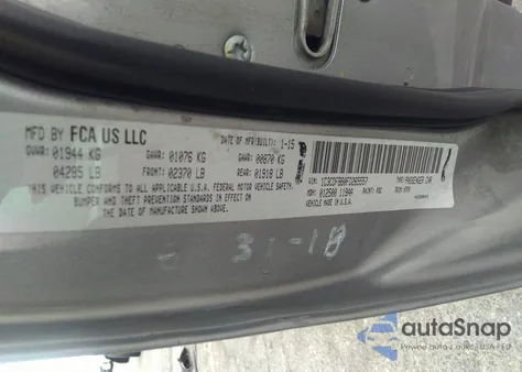 2015 Dodge Dart Sxt из США, поврежденный, VIN 1C3CDFBB0FD265557